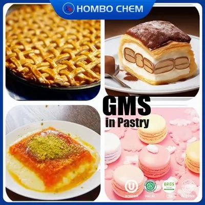 پیسٹری میں فوڈ ایملسیفائر E471 گلیسٹرول مونوسٹیریٹ جی ایم ایس سی اے ایس 31566-31-1